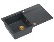 Кухонная мойка Quadron Evan 111, гранит, 86 см x 50 см x 21 см, черный цв./медный цв.