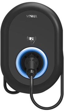 Elektromobiļu uzlādes stacija Vestel Home Smart EVC04-AC11SW-T2P, type 2, 5 m, 11 kW, melna krās.