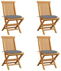 Õuetoolide komplekt VLX Solid Teak Wood 3062584, puidu v./hall v., 60 cm x 47 cm x 89 cm, 4 tk.