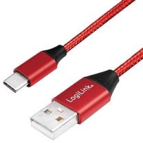 Kabelis Logilink CU0147 CU0147 USB, USB-C, 0.3 m, sarkana krās.