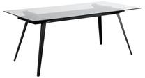 Stalas, skaidri sp./juoda sp., 180 cm x 90 cm x 75 cm