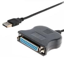 Adapteris Savio USB male, DB25 female, 1 m, melna krās.