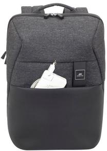 Portatīvā datora mugursoma Rivacase Melange MacBook Pro And Ultrabook Backpack, melna krās., 15.6"