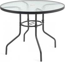 Lauko stalas Mirpol Jupiter, juoda sp., 90 cm x 90 cm x 72 cm