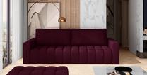 Sofa Lazaro Mat Velvet 68, tamsiai violetinė sp., 97 x 247 cm x 92 cm