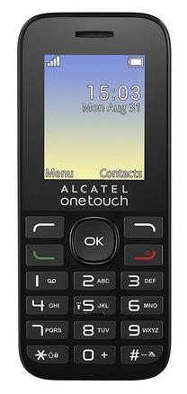 Telefons ar pogām Alcatel One Touch 1016D, 4 MB, melns krās.