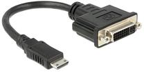 Adapteris Delock Mini HDMI / DVI DVI 24+5 pin female, Mini HDMI male, 0.2 m, melna krās.