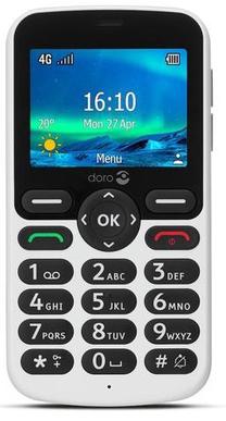 Telefons ar pogām Doro 5861, balts krās.