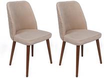 Kėdžių rinkinys Kalune Design Tutku 346 V2 974NMB1693, matinė, kreminė sp./riešuto sp., 49 cm x 50 cm x 90 cm, 2 vnt.