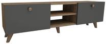 ТВ стол Kalune Design Veco, антрацитовый цв./ореховый цв., 140 см x 31.6 см x 42 см