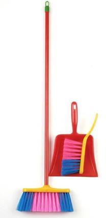 Mājsaimniecības rotaļlieta, grīdas slota Klein Broom Set, sarkana krās./dzeltena krās.