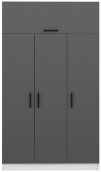 Skapis Kalune Design Minar 3 235, antracīta krās./balts krās., 52 cm x 135 cm x 235 cm