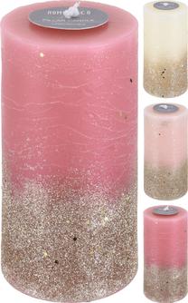 Žvakė, cilindrinė RUSTIC, 81.5 h, Įvairių spalvų