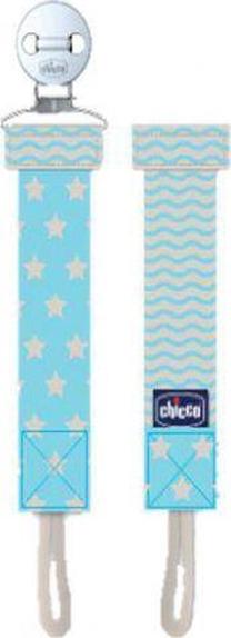 Māneklīšu un zobu riņķu turētājs Chicco Fashion Clip, 0 mēn., zila krās.
