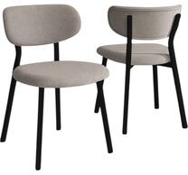 Kėdžių rinkinys Kalune Design Toldy 240CHR4216, matinė, juoda sp./pilka sp., 45 cm x 45 cm x 85 cm, 2 vnt.