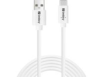 Kabelis Sandberg 336-14, USB-C/USB-A, 200 cm, balta sp.