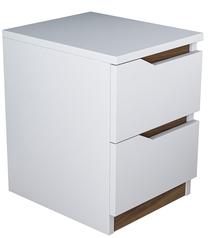 Naktinis staliukas Kalune Design BD103 SOL - 1947, balta sp./riešuto sp., 46.8 cm x 35 cm x 40 cm