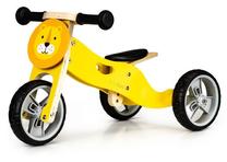 Balansinis dviratis EcoToys Wooden Balance Bike Lion, geltona sp., 8.5"