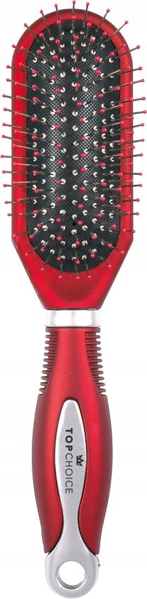 Matu ķemme Top Choice Hairbrush Narrow 62131-01, sudraba krās./sarkana krās.