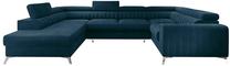 Kampinė sofa Louis Flores 40, tamsiai mėlyna sp., dešininė, 202 x 347 cm x 92 cm