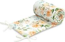 Aizsargājošā apmale Sensillo Peony, balta krās./zaļa krās./rozā krās., 120 cm x 60 cm
