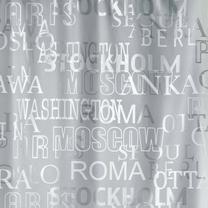 Dušas aizkars Spirella Cities, balta krās./sudraba krās., 200 cm x 180 cm