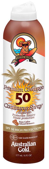 Purškiklis įdegio priežiūrai Australian Gold SPF50, 177 ml