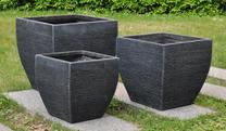 Puķu pods LT24170, keramika, 37 cm x 37 cm, Ø 37 cm, pelēka krās.