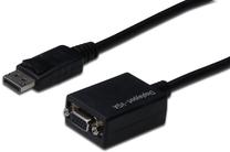 Adapteris Assmann Display port 1.2, HD15 jack, 0.15 m, melna krās.