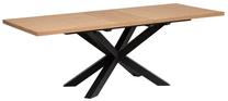 Stalas išskleidžiamas Atmosphera Olaf, juoda sp./medžio sp., 180 - 220 cm x 90 cm x 76 cm