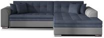 Kampinė sofa Sorento Soro 76, Soft 29, mėlyna sp./pilka sp., dešininė, 195 x 295 cm x 80 cm