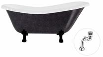 Vonia, laisvai pastatoma Besco Otylia Glam, 170 cm x 77 cm x 68.5 cm, ovalas, juoda sp./grafito sp.