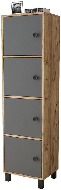 Spintelė Kalune Design VL30-228, antracito sp./pušies sp, 40 cm x 49 cm x 179.4 cm