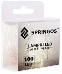 Spuldzīšu virtenes Springos CL0019, 9.9 m, auksti balta krās., 100 LED