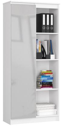 Biuro spinta Akord R 80, balta sp./sidabro sp., 180 cm x 35 cm x 80 cm