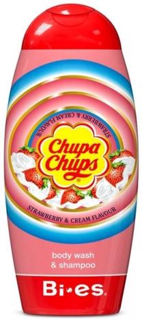 Kūno prausimosi želė BI-ES Chupa Chups Strawberry/Cream, 250 ml