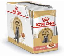 Mitrā kaķu barība Royal Canin British Shorthair Adult, zivs/vistas gaļa, 0.085 kg x 12 gab.