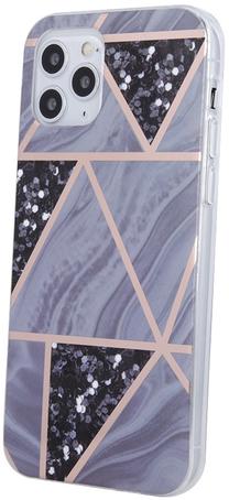 Telefona vāciņš TelForceOne Geometric Marmur Graphite, violeta krās., Xiaomi