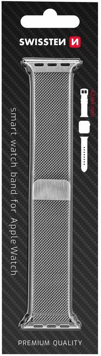 Dirželis Swissten, Metal Strap for Apple Watch 1/2/3/4/5/6/SE, sidabro sp.