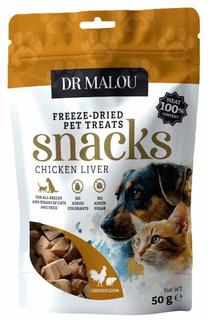 Skanėstas šunims Dr Malou Snacks Chicken Liver, vištienos kepenėlės, 0.050 kg
