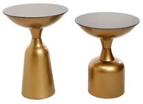Kavos staliukų komplektas Kalune Design Table Set 1008-2, aukso sp., 42 cm x 42 cm x 56 cm