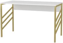 Kirjutuslaud Kalune Design Josephine 322RTC1441, 120 cm x 60 cm, 74.8 cm, kuldne v./valge v.