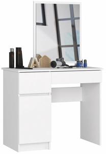 Kosmetinis staliukas Akord Furniture Factory CLP P-2/SL, baltas, 90 cm x 50 cm x 142 cm, su veidrodžiu