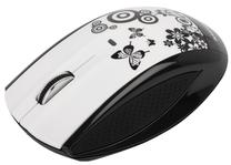 Belaidė kompiuterinė pelė Modecom MC-619 Art Butterfly, balta sp.