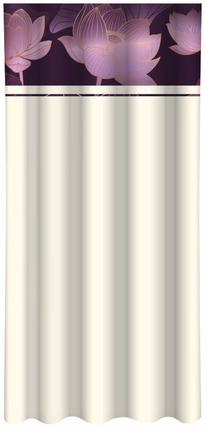 Nakts aizkari ZMK-124, zelta krās./krēmkrāsa/violeta krās., 160 cm x 270 cm