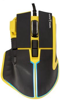 Laidinė žaidimų pelė White Shark Marrok GM-9006, usb / ps/2 laidas, geltona sp./juoda sp.