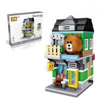 Konstruktorius LOZ Street Mini Bear Store 518121, 431 vnt., įvairių spalvų