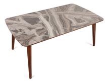 Kavos staliukas Kalune Design Tina, balta sp./pilka sp./riešuto sp., 100 cm x 60 cm x 41.5 cm