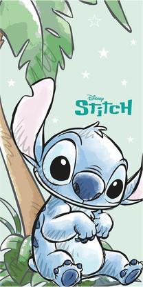 Paplūdimio rankšluostis Lilo and Stitch Tropical Cutie, mėlyna sp./žalia sp., 140 cm x 70 cm