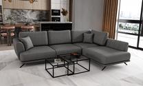 Kampinė sofa Larde Sola 6, tamsiai pilka sp., dešininė, 191 x 276 cm x 90 cm